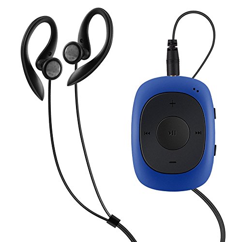 AGPtek G02 Mini-Clip Reproductor de MP3 8 GB de Capacidad con Radio FM(una Funda Silicona Incluido) (Azul)