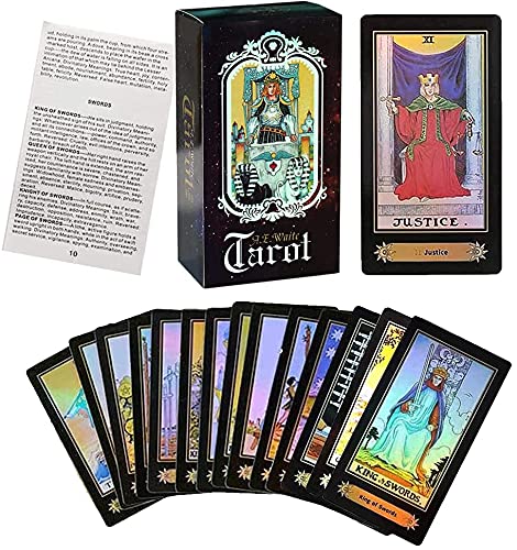 LSTK 78 Tarot Cards, Juego de Mesa Rueda del año Leer Carta del Tarot del Destino para Uso Personal